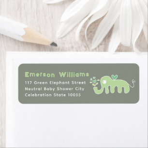 Etiquetas de Endereço para Chá de Bebê do Elefante