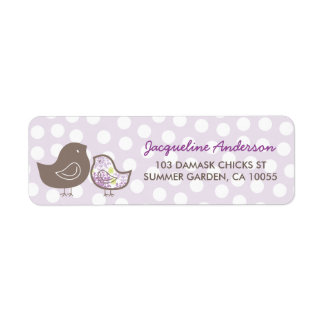 Etiquetas de Endereço para Chás de Bebê Purple Dam