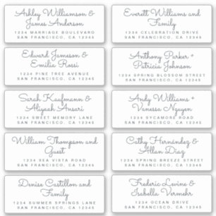 Etiquetas de Endereço para Convidados de Casamento