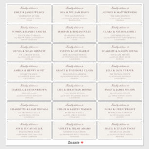 Etiquetas de Endereço para Convidados de Casamento