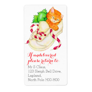 Etiquetas de endereço para devolução de gatinho de