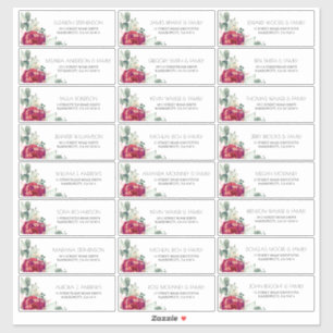 Etiquetas de Endereço para Nomes de Convidado Verm