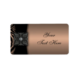 Etiquetas de Endereço para Zebra Negra Marrom Eleg