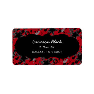 Etiquetas de Endereço Personalizadas do Red e Blac