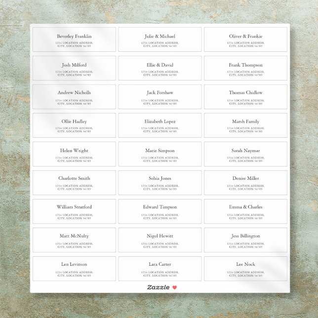Etiquetas de Endereço Personalizadas para Convidad (Custom Wedding Guest Address Labels)