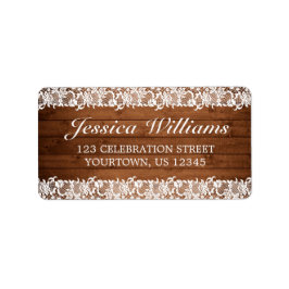 Etiquetas de Endereço Rusticas de Madeira e Renda