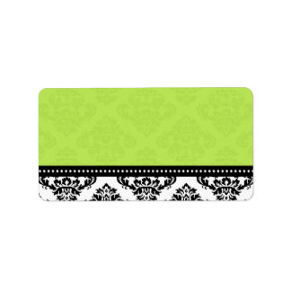 Etiquetas de endereço verdes do casamento tema