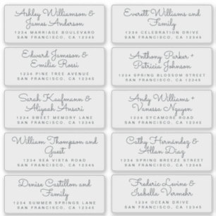 Etiquetas de Endereços de Convidado Transparentes 