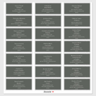 Etiquetas de Endereços de Convidado Verde Escuro