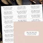 Etiquetas de endereços de convidados de casamento<br><div class="desc">Estes convidados de casamento fáceis de personalizar etiquetas de endereço são perfeitos para a sua papelaria de casamento minimalista moderna. Use esses adesivos para endereçar convites de forma rápida e eficiente, salvar as datas, as placas de obrigado e muito mais. Um nome de convidado e um endereço diferentes podem ser...</div>
