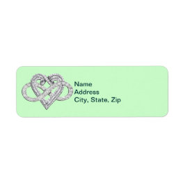 Etiquetas de Endereços do Coração Verde Infinito