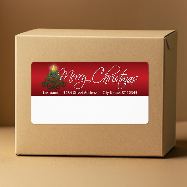 Etiquetas de Entrega de Natal Feliz (Custom Box Label with Merry Christmas Greeting)