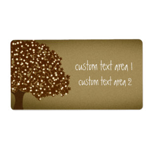 Etiquetas de envio personalizadas rústicas de árvo
