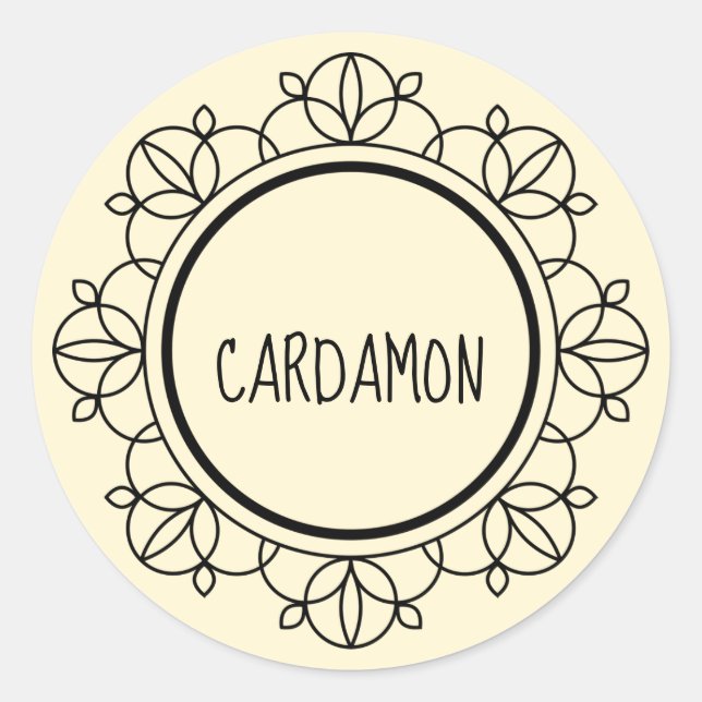 Etiquetas de especiarias de cardamão (Frente)