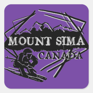 Etiquetas de esqui para o Monte Sima Canada