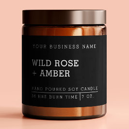 Etiquetas de etiquetas de produto preto para velas