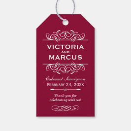 Etiquetas De Favor Da Garrafa De Vinho De Casament