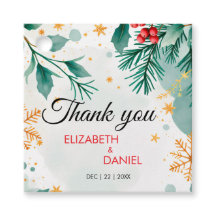 Etiquetas de Favor da Holly Christmas, Dourada Ele