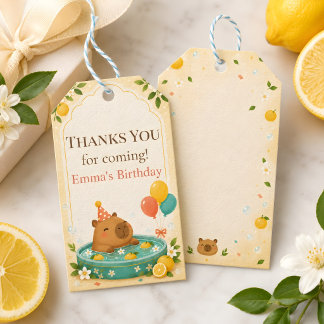 Etiquetas de Favor de Aniversário de Capivara Yuzu