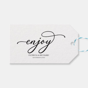 Etiquetas de Favor de Casamento Chic Black Script