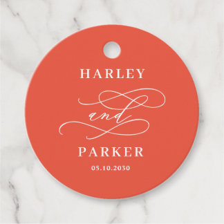 Etiquetas de Favor de Casamento de Caligrafia Chic