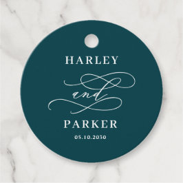 Etiquetas de Favor de Casamento de Caligrafia Chic