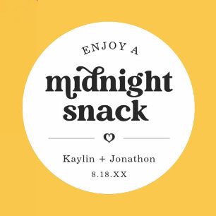 Etiquetas de Favor de Casamento de Snack Midnight