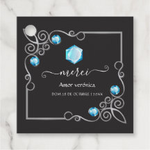 Etiquetas de Favor de Casamento Diamante