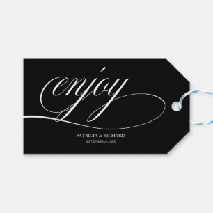 Etiquetas de Favor de Casamento Elegantes Preto e