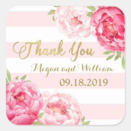 Etiquetas de Favor de Casamento Floral Cor-de-Rosa