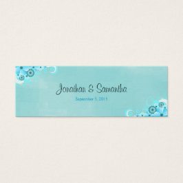 Etiquetas de Favor de Casamento Pequeno Azul Aqua