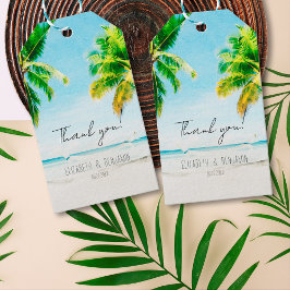 Etiquetas de Favor de Casamento Tropicais Praia Pa