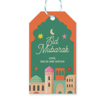 Etiquetas de Favor de Eid Mubarak | Arcos Desenhad