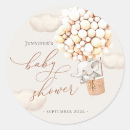 Etiquetas de Favor de Elefante! Chá de fraldas Cla