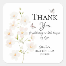 Etiquetas de Favor de Festas de Coelhinho Floral e