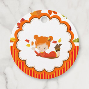 Etiquetas De Favor De Meninas Adoráveis De Outono