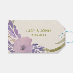 Etiquetas de Favor de Noiva com Coroa Floral Vinta