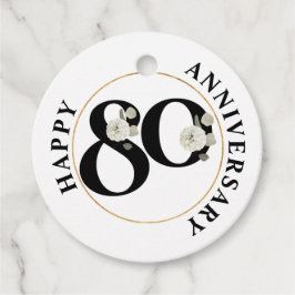 Etiquetas de Favor do Aniversário de 80 Elegante