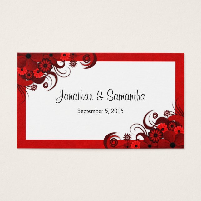 Etiquetas de Favor do Casamento Personalizado Flor (Frente)