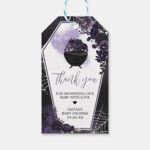 Etiquetas de Favor do Chá de fraldas Floral Púrpur