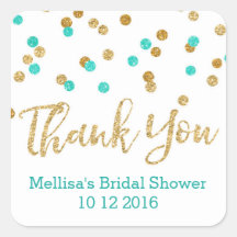 Etiquetas de Favor do Chá de panela Confetti Doura