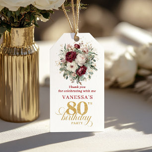 Etiquetas de Favor Luxuosas Flores Vermelhas Profu
