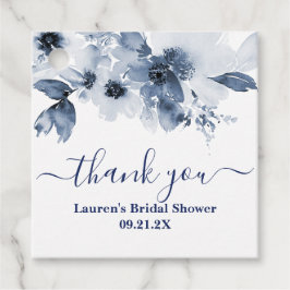 Etiquetas de Favor para Chá de Noiva Floral Azul E