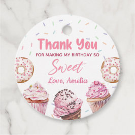 Etiquetas de favorecimento de aniversário de Cupca