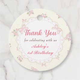 Etiquetas de favorecimento de coqueta de Arco rosa