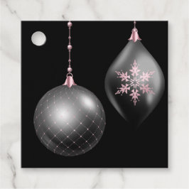 Etiquetas de Favoritos de Natal Rosa e Preto
