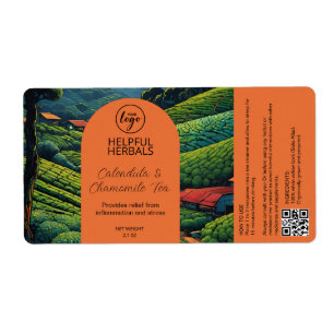 Etiquetas de Fazenda de chá de plantas aromáticas