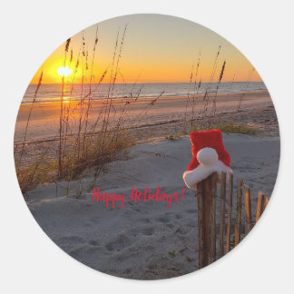 Etiquetas de férias da cena de praia Amelia Island