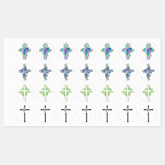 Etiquetas de Ferro Floral Cruz (Folha)