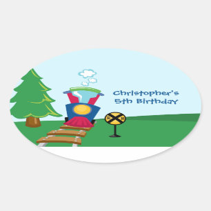 Etiquetas de festa de aniversário de trem do menin